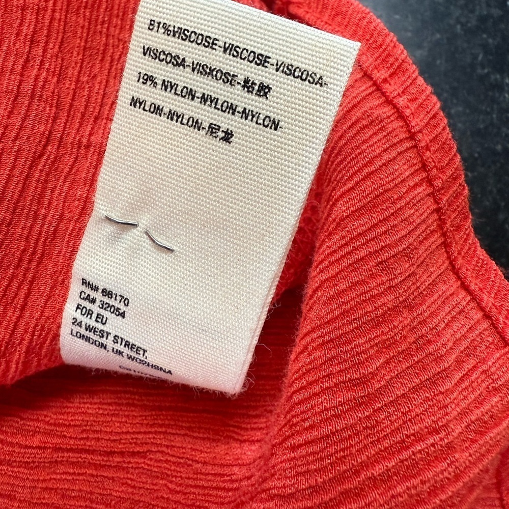 Free People XS Long Sleeve Coral Drapey Wrap Blouse - Picture 8 of 9